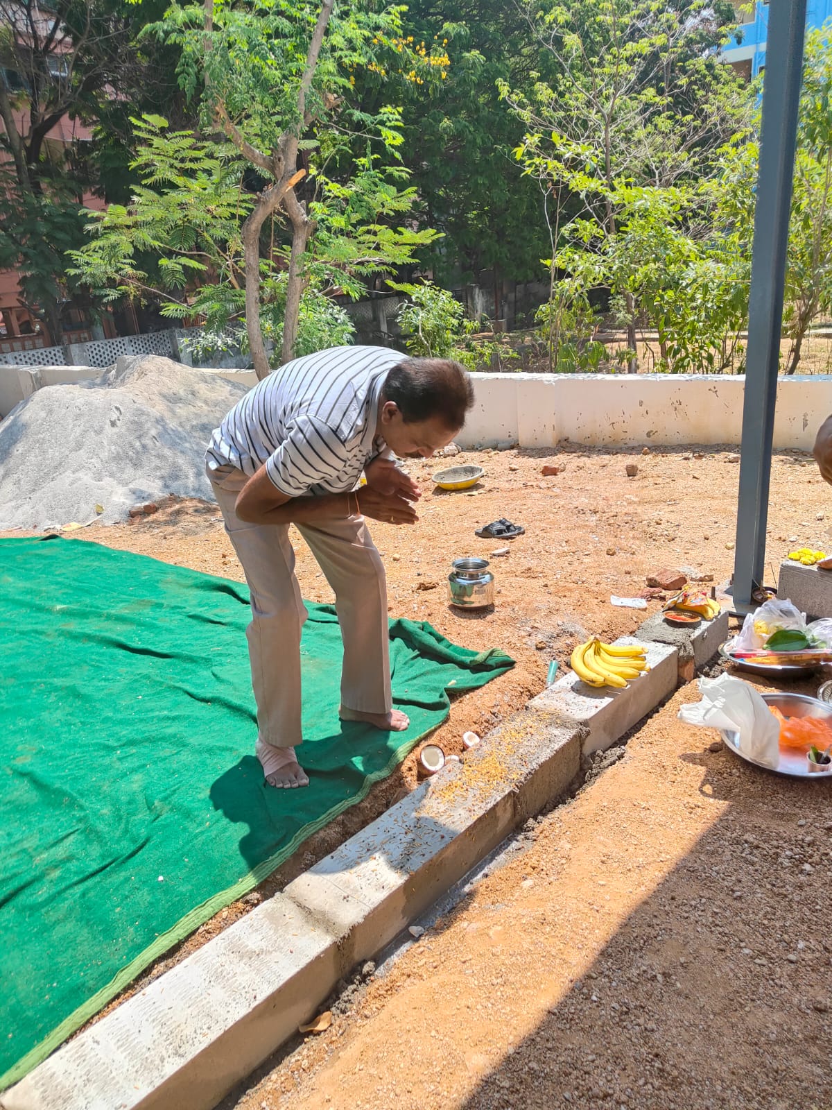  Errection of main door on 2024-04-26 at 9. 45 AM in the building of Senior Citizen Association site,HTC 